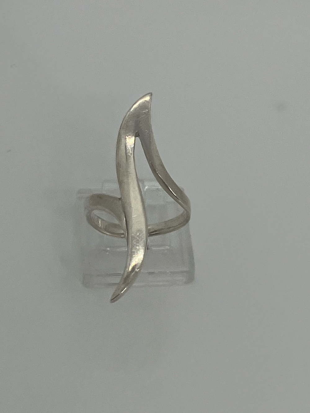 Vtg 925 Sterling Silver Abstract Long Curved Spike Statement Ring Sz 7